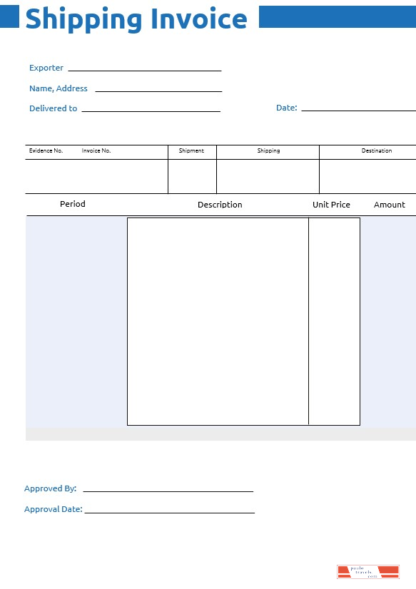 Commercial Shipping Invoice Template PSD template